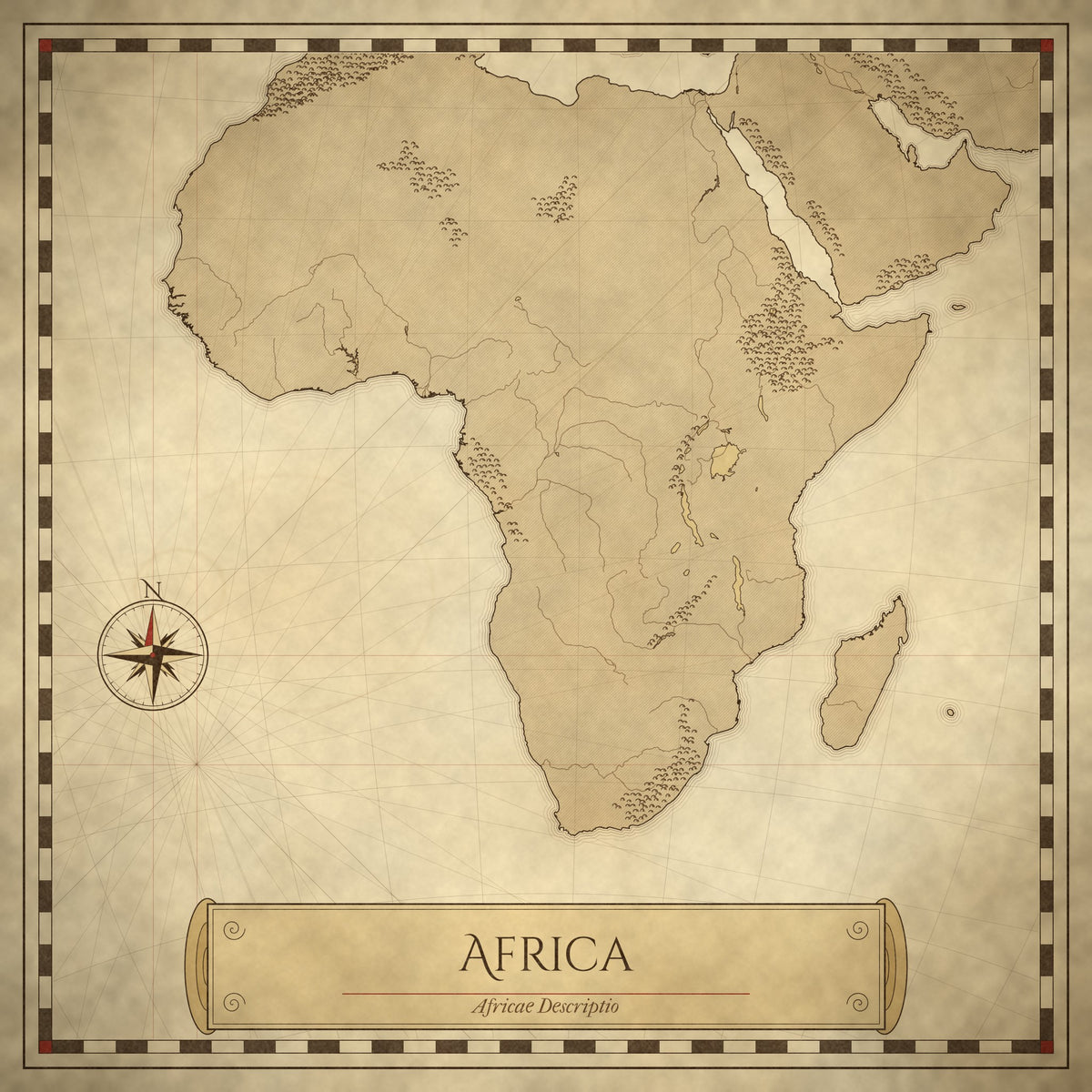 Antique-style map of Africa