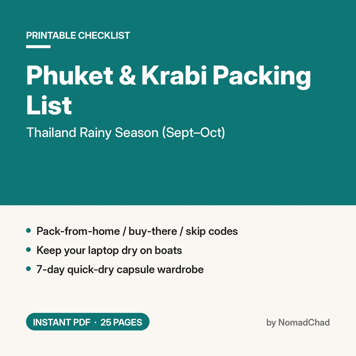 Phuket & Krabi Packing List 2026: Thailand Rainy Season (Sept–Oct) PDF cover